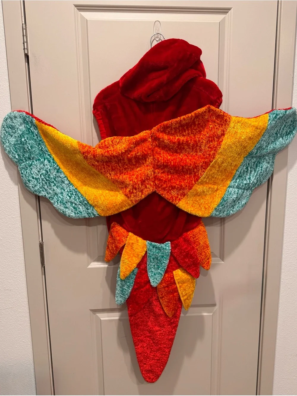 Vintage Chosun Kids Plush Scarlet Parrot Bird Halloween Costume Sz 7-8 XL